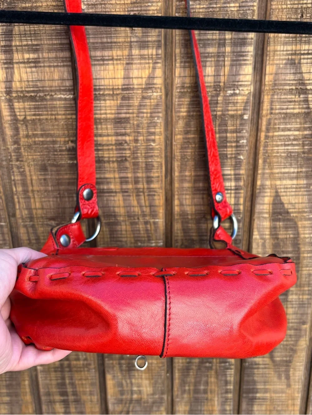 Patricia Nash Micaela Red Rose Leather Shoulder Purse